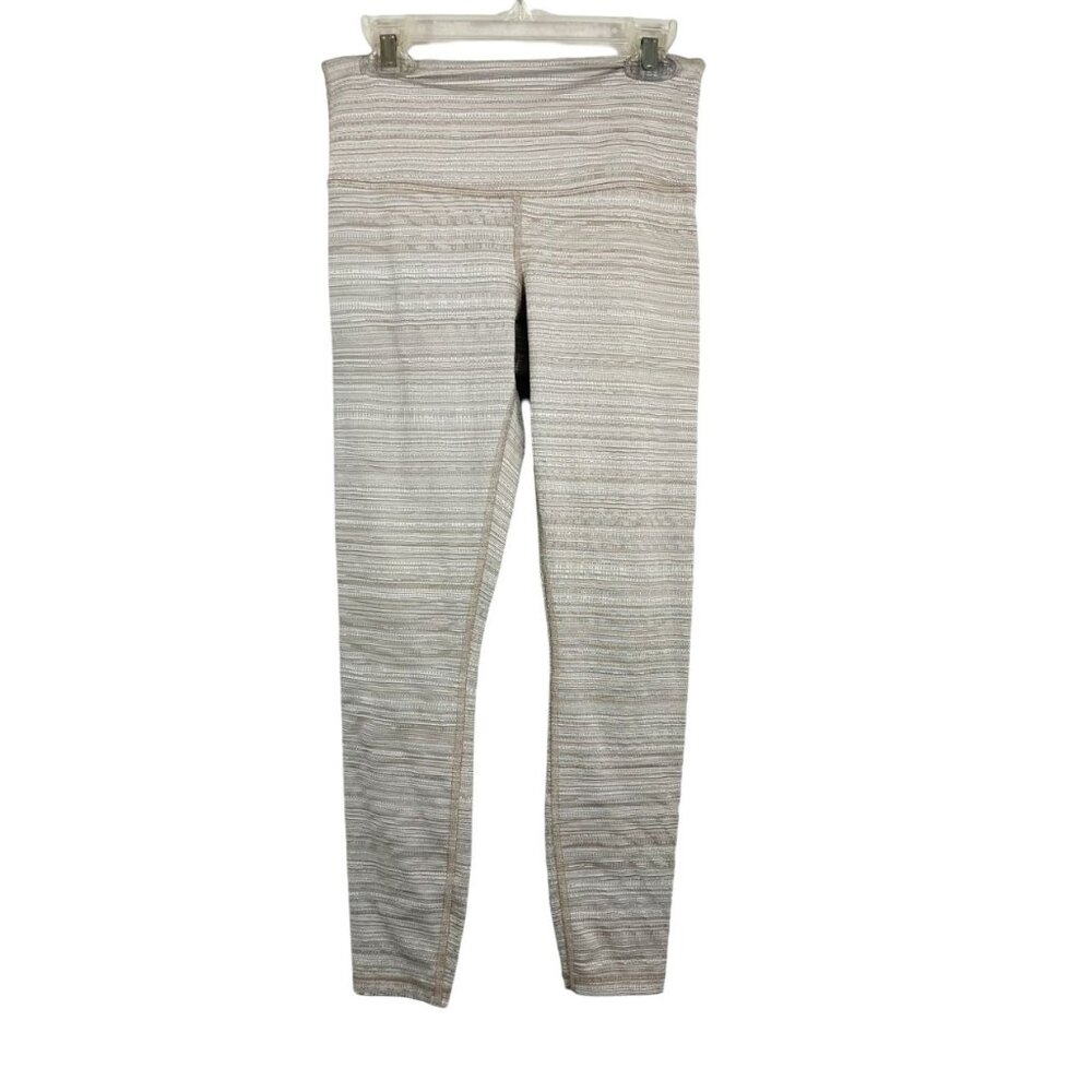 Athleta High Rise Jacquard Chaturanga 7/8 Tight Women’s XS‎ Leggings Beige